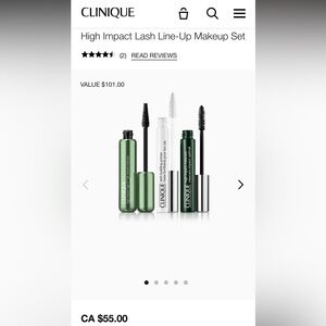 Set of 3 New Clinique High Impact Lash Line-Up Makeup Set